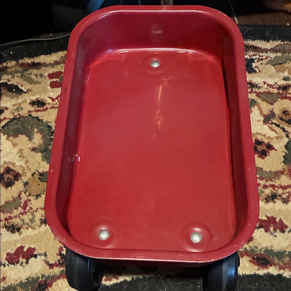 Red Small Kids Wagon Toy- the Handle & Wagon Both Have Dents. - Picture 5 of 10